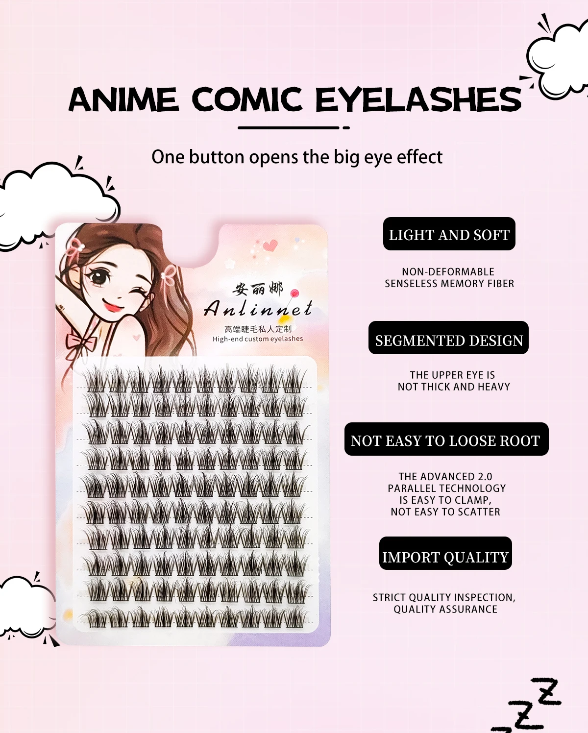 100 Clusters of DIY 5D Fluffy Eyelashes Makeup Eyelash Extension Natural Eyelash Bundle Personal Eyelash Grafting Tool