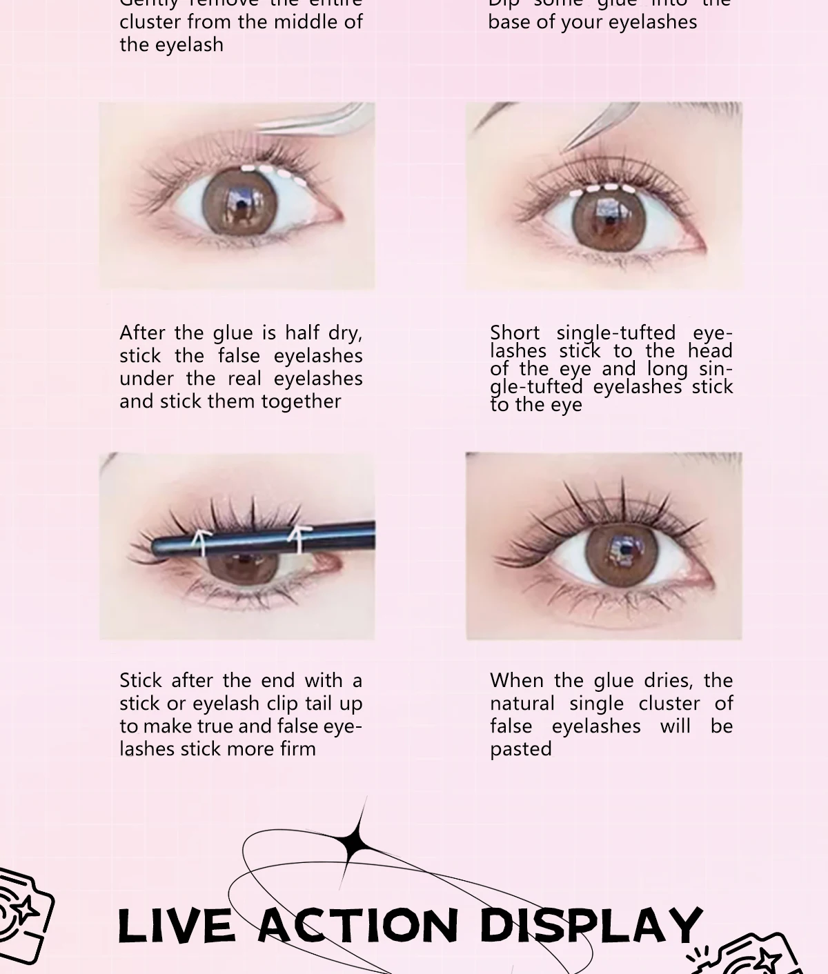 100 Clusters of DIY 5D Fluffy Eyelashes Makeup Eyelash Extension Natural Eyelash Bundle Personal Eyelash Grafting Tool