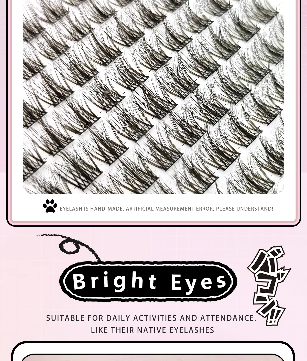100 Clusters of DIY 5D Fluffy Eyelashes Makeup Eyelash Extension Natural Eyelash Bundle Personal Eyelash Grafting Tool