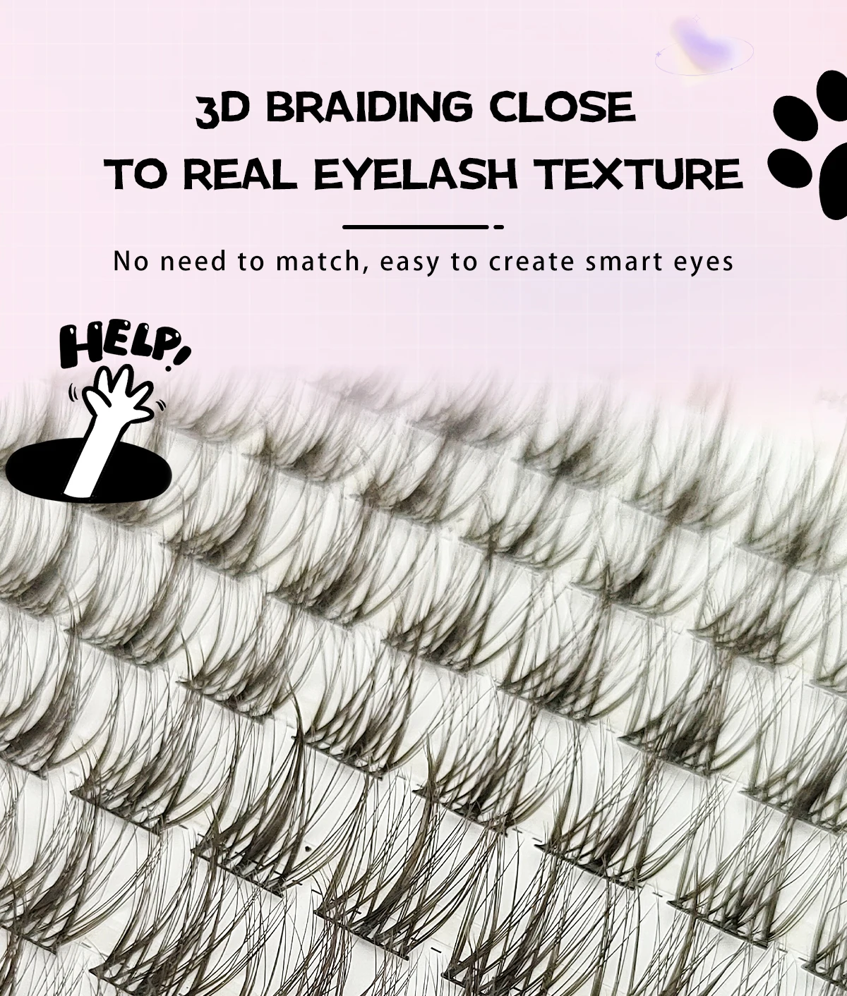 100 Clusters of DIY 5D Fluffy Eyelashes Makeup Eyelash Extension Natural Eyelash Bundle Personal Eyelash Grafting Tool
