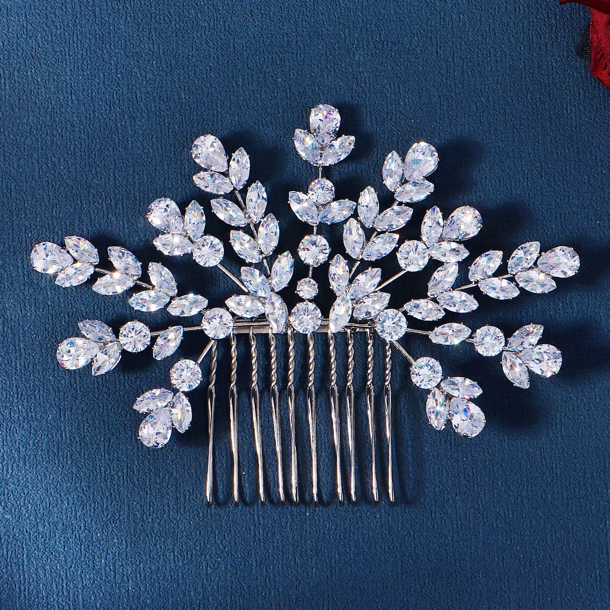 Silver Zirconia New Hair Comb Classic Flower Type Bridal Insert Comb Wedding Bridal Headpieces Jewelry Bridesmaid Gifts