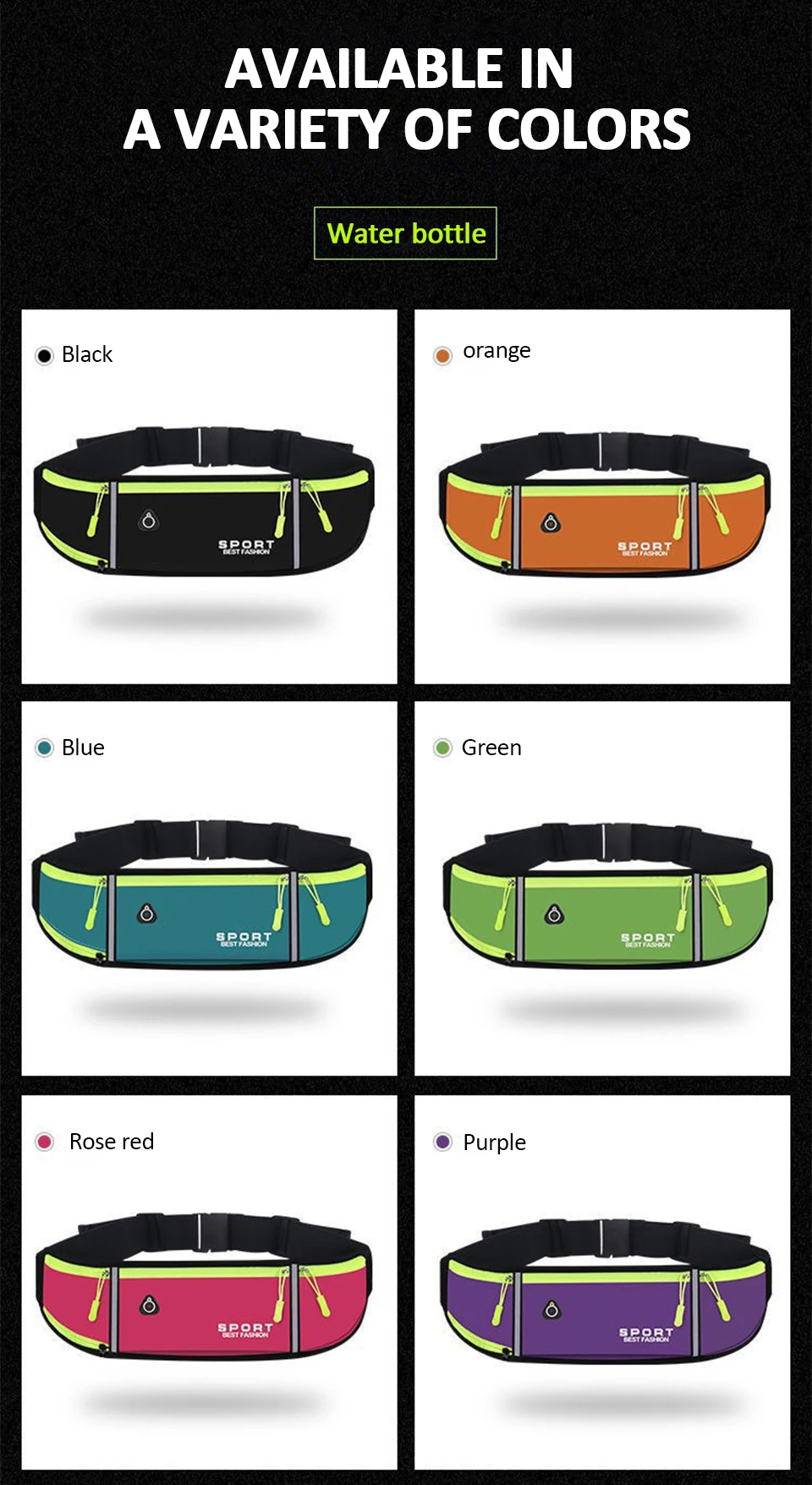 Running Waist Bag Men Women Sports Belt Pouch Sports Fanny Pack Mobile Phone Bag Gym Running Cell Phone Jogging Run Cycling Bag