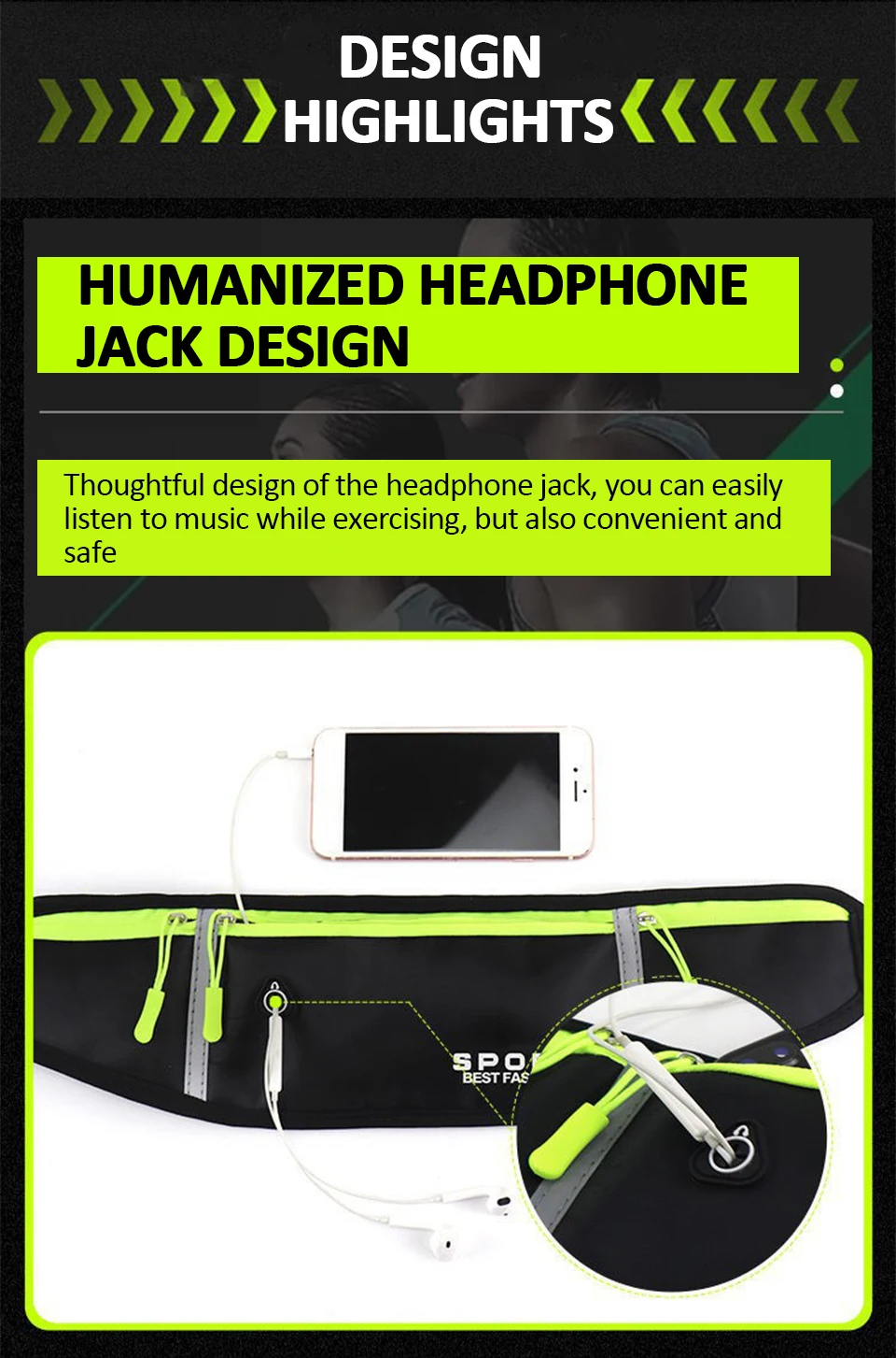 Running Waist Bag Men Women Sports Belt Pouch Sports Fanny Pack Mobile Phone Bag Gym Running Cell Phone Jogging Run Cycling Bag