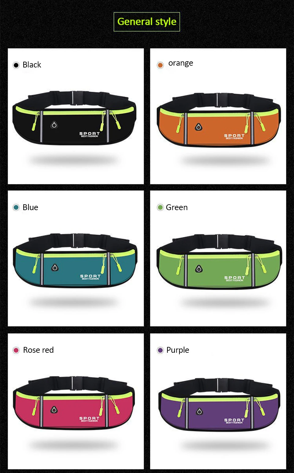 Running Waist Bag Men Women Sports Belt Pouch Sports Fanny Pack Mobile Phone Bag Gym Running Cell Phone Jogging Run Cycling Bag