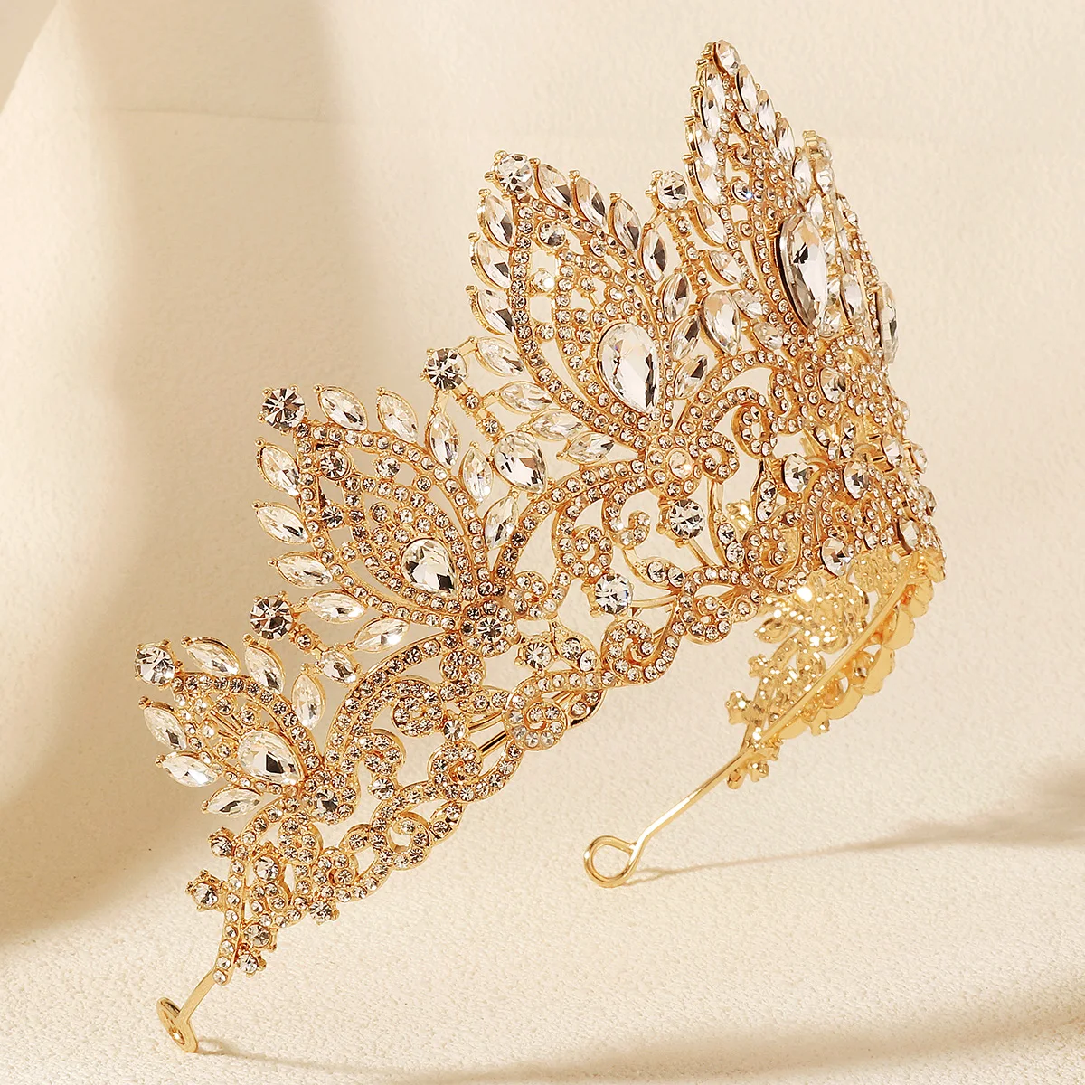 Luxury Diamond Crystal Heavy Crown Bridal Wedding Rhinestone Tiara Classic Bride Headpieces Hair Accessories Jewelry