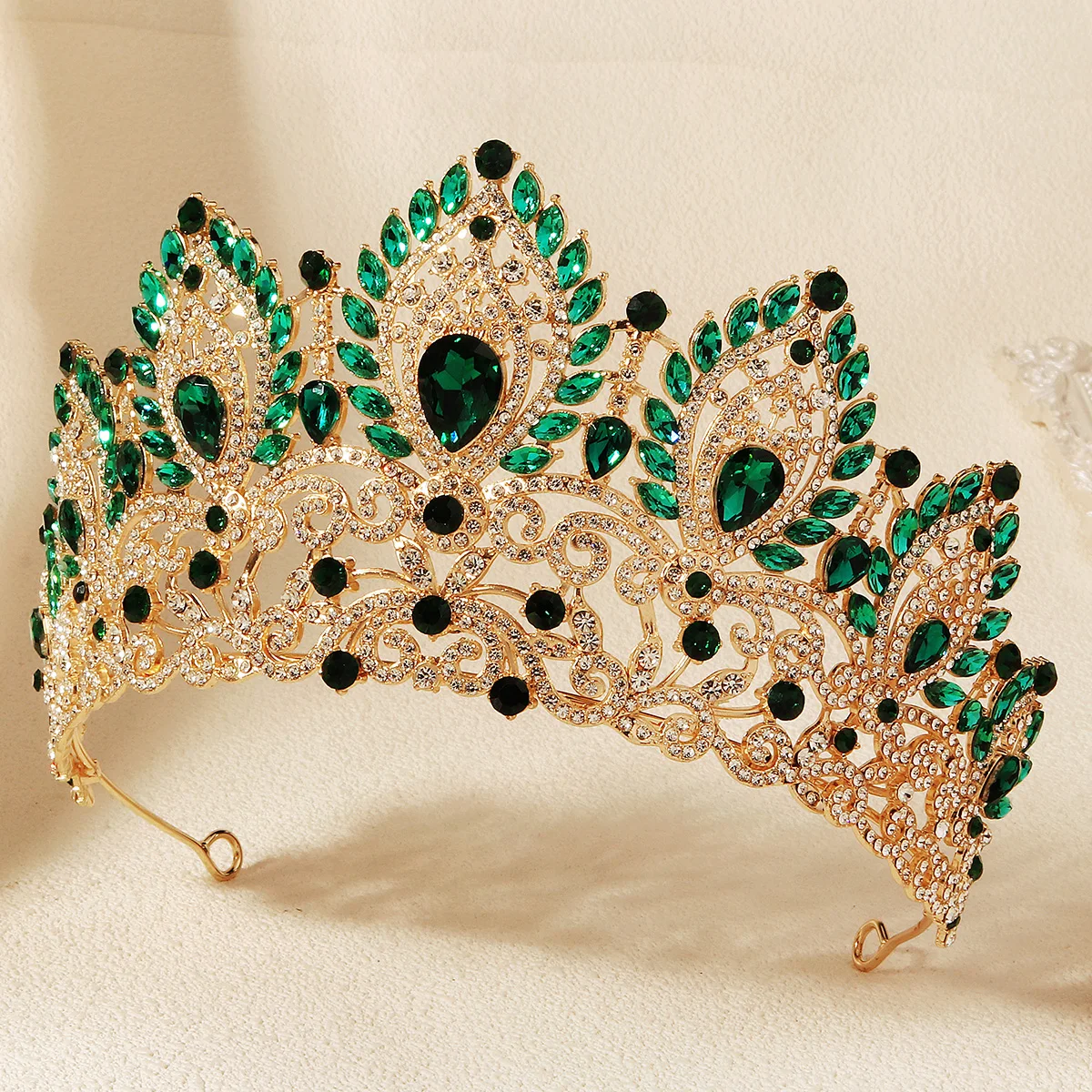 Luxury Diamond Crystal Heavy Crown Bridal Wedding Rhinestone Tiara Classic Bride Headpieces Hair Accessories Jewelry