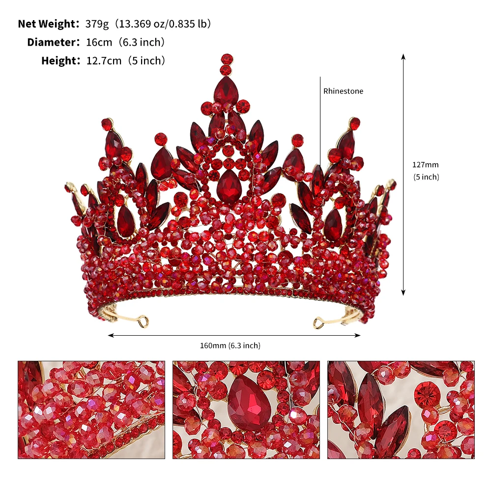 Luxury Diamond Crystal Heavy Crown Bridal Wedding Rhinestone Tiara Classic Bride Headpieces Hair Accessories Jewelry