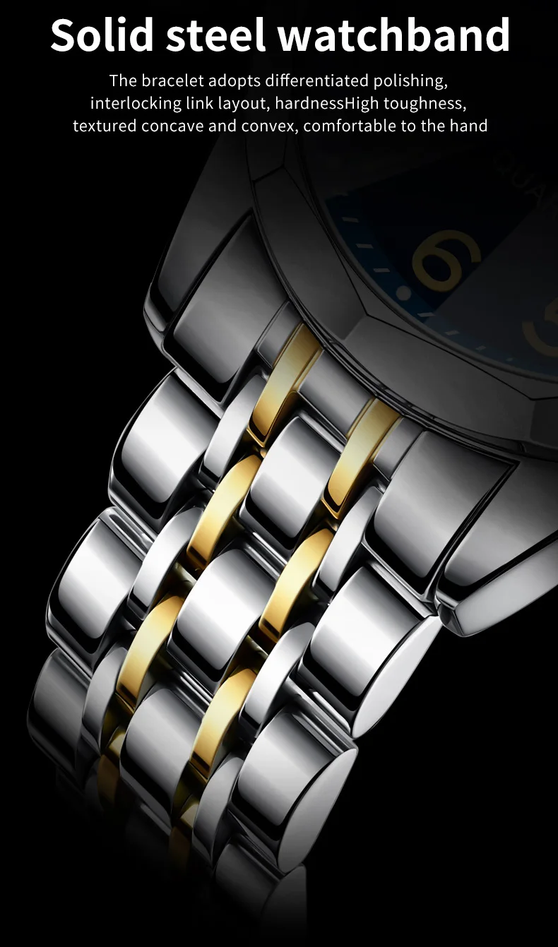 OLEVS Original Luxury Brand Watch for Men Waterproof Silver Stainless Steel Classic Casual Quartz Wristwatch Date Week Man Gift
