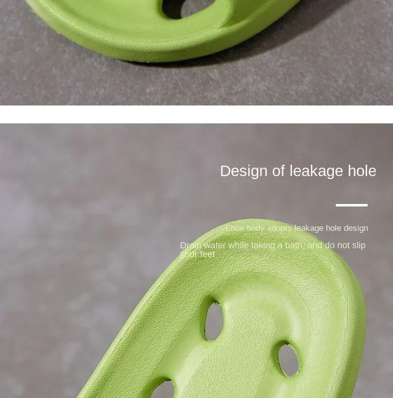 Bathroom Slippers Women Leaking Sandals Cheese Slides Summer Eva Shoes For Men Soft Anti-Slip Flip Flops Couples Indoor Slipper