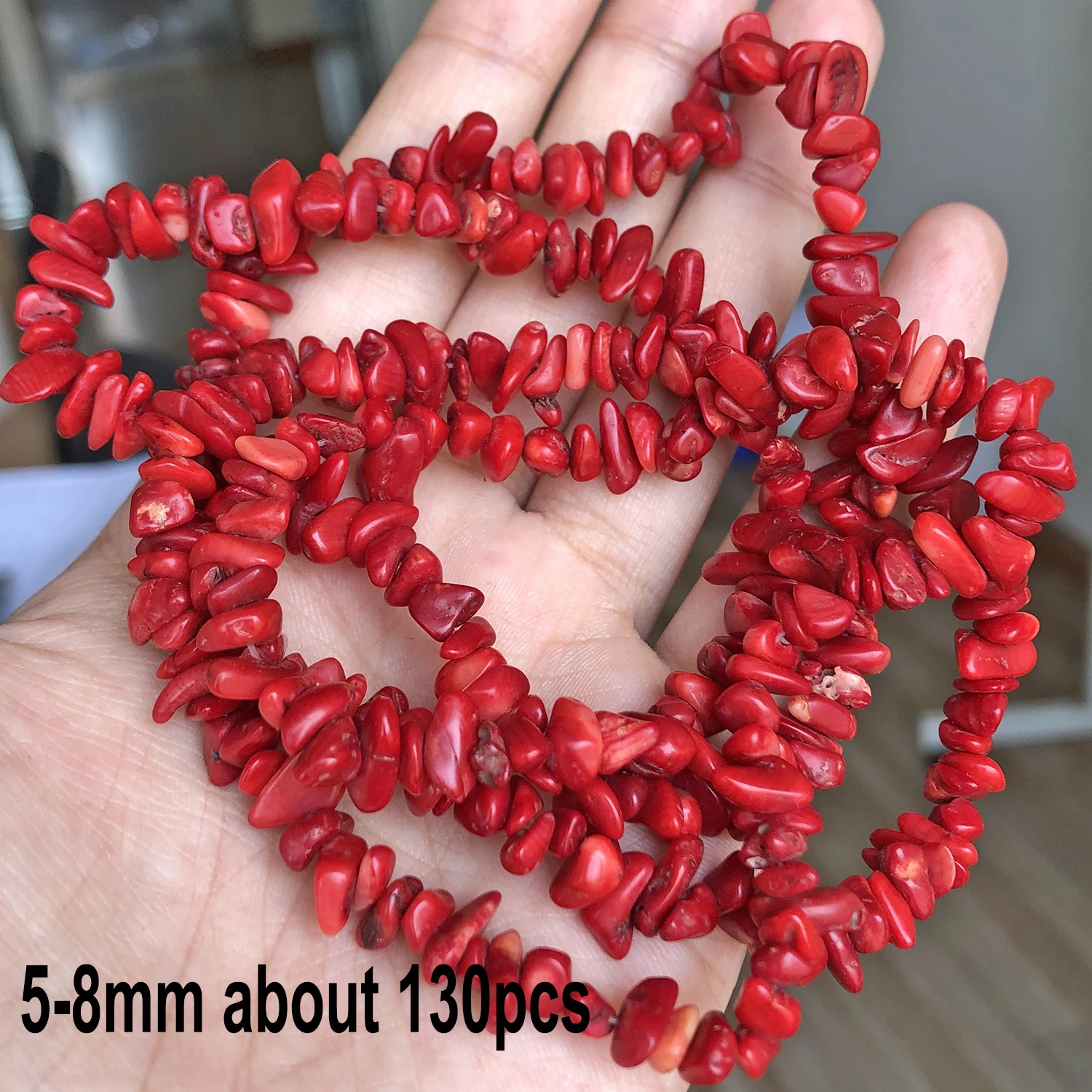 Natural Red Coral Bead Irregular Chip Drum Drop Rice Round Loose Stone Beads for Jewelry Making DIY Handmade Craft Bracelet 15''