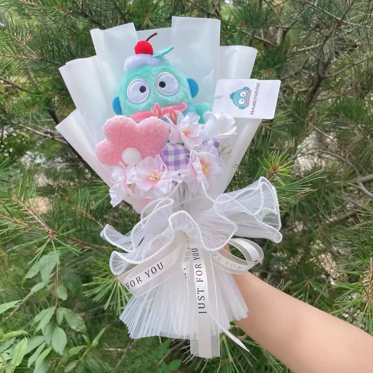 Cartoon My Melody Kuromi Cinnamoroll Kt Cat Plush Doll Creative Flower Bouquet Valentine Christmas Graduation Birthday Gift