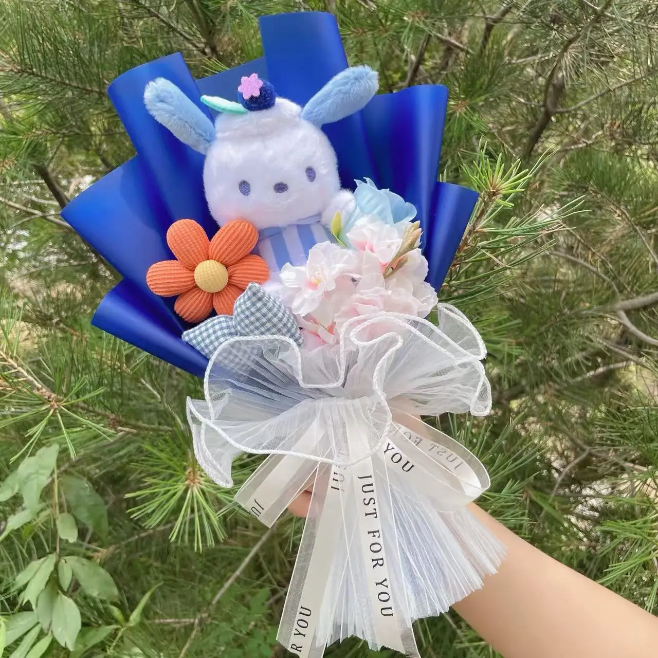 Cartoon My Melody Kuromi Cinnamoroll Kt Cat Plush Doll Creative Flower Bouquet Valentine Christmas Graduation Birthday Gift