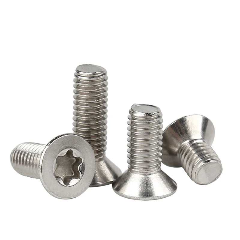 50/ 20/ 10 /5pcs M1.6 M2 M2.5 M3 M4 M5 M6 M8 304 Stainless Steel Six-Lobe Torx Flat Countersunk Head Screw Bolt GB2673