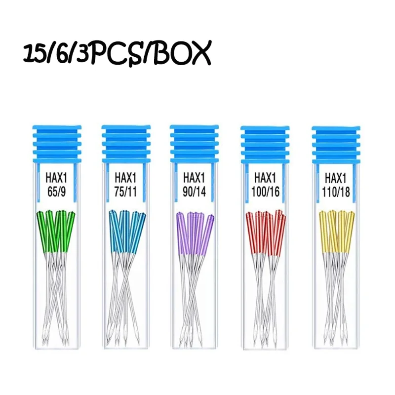15/6/5Pcs Anti-Jumping Sewing Machine Needle Stretch Fabric Stitch Needles for Singer Brother Janome Home Sewing Machine Tools