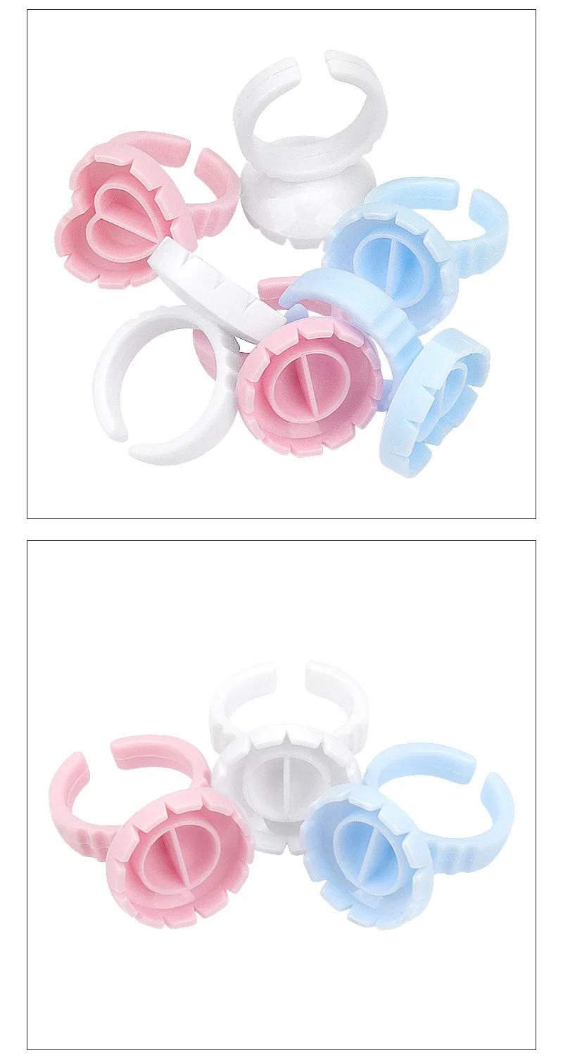 50/100Pcs Wholesale Disposable Eyelash Glue Fan Cup Rings Holder Container Tattoo Pigment Eyelash Extension Tools Lash Supplies