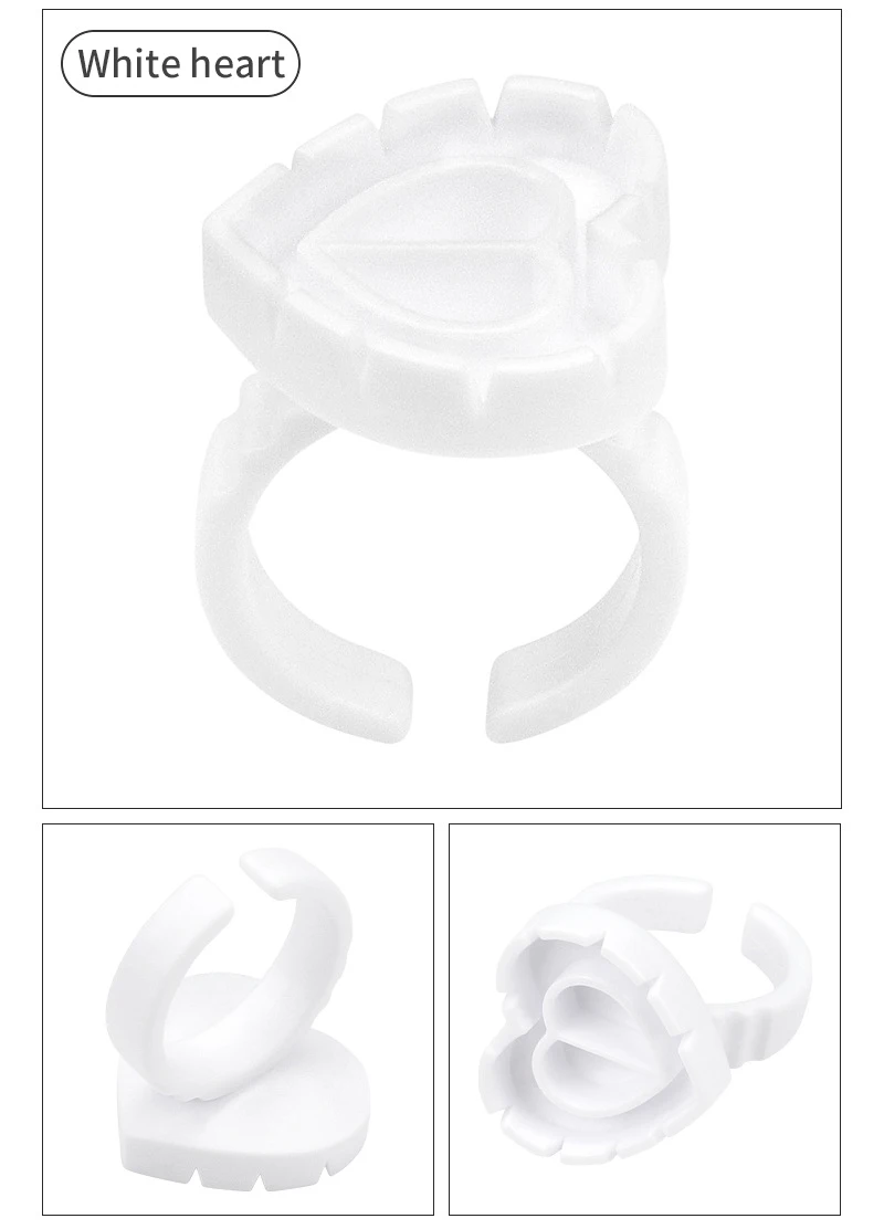 50/100Pcs Wholesale Disposable Eyelash Glue Fan Cup Rings Holder Container Tattoo Pigment Eyelash Extension Tools Lash Supplies