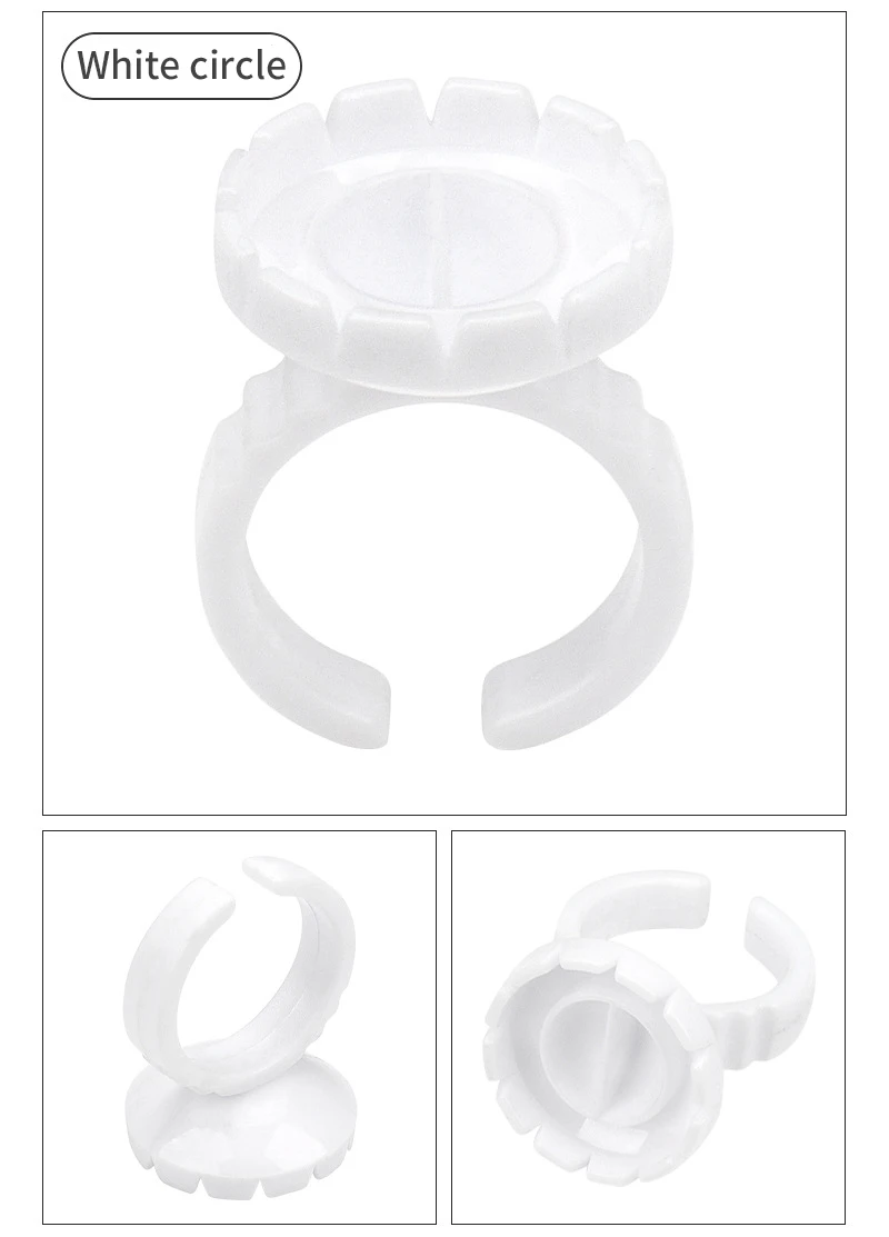 50/100Pcs Wholesale Disposable Eyelash Glue Fan Cup Rings Holder Container Tattoo Pigment Eyelash Extension Tools Lash Supplies