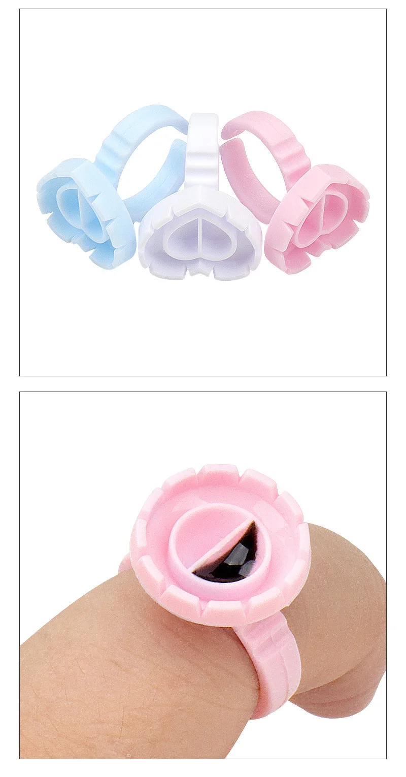 50/100Pcs Wholesale Disposable Eyelash Glue Fan Cup Rings Holder Container Tattoo Pigment Eyelash Extension Tools Lash Supplies