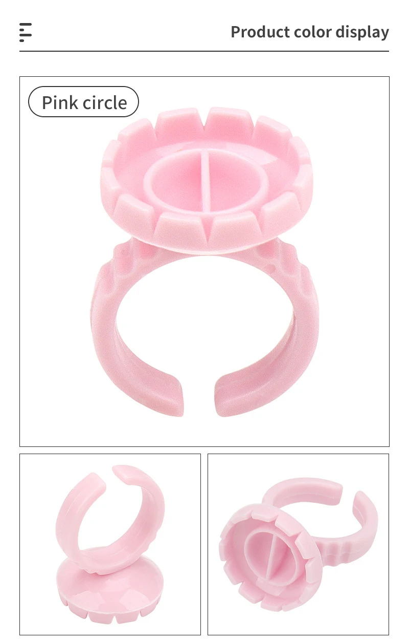 50/100Pcs Wholesale Disposable Eyelash Glue Fan Cup Rings Holder Container Tattoo Pigment Eyelash Extension Tools Lash Supplies