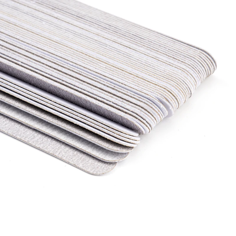10 Pcs Half Moon Removable Sandpaper Nail File With Steel Handle 80/100/180/240 Metal Replacement Files Pads Disposable Manicure