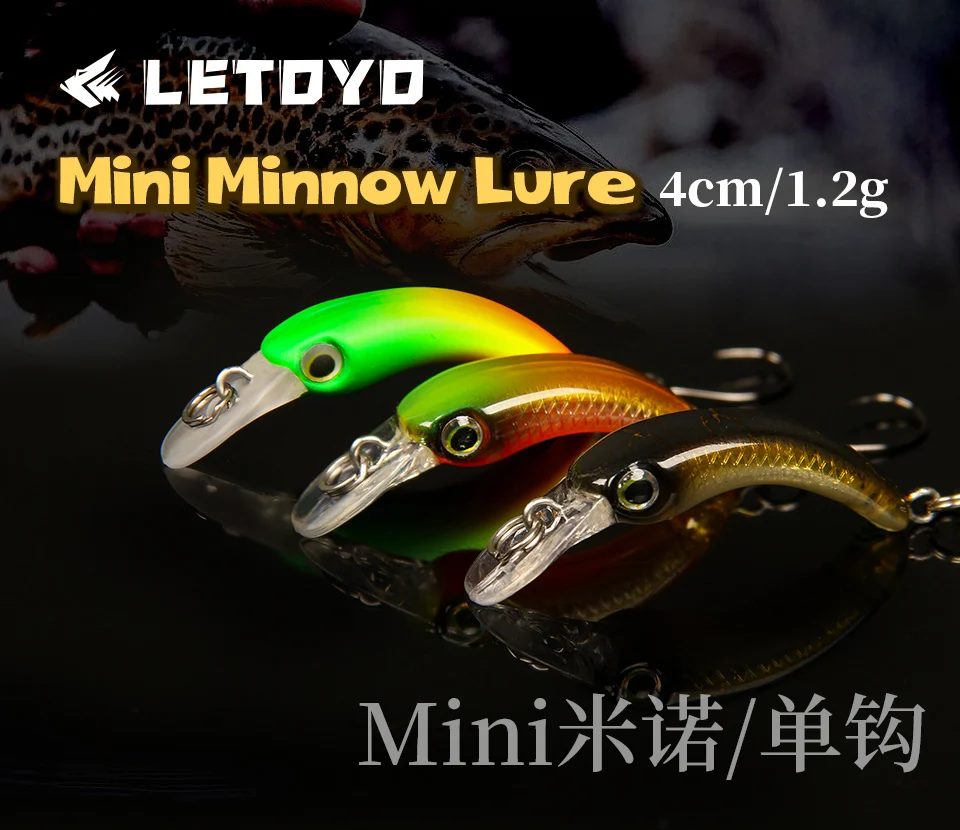 LETOYO Mini Trout Lure 1.2g Floating Minnow Trout Fishing Lure Micro Hard Lures Artificial Bait Wobblers For Trout Bass Perch