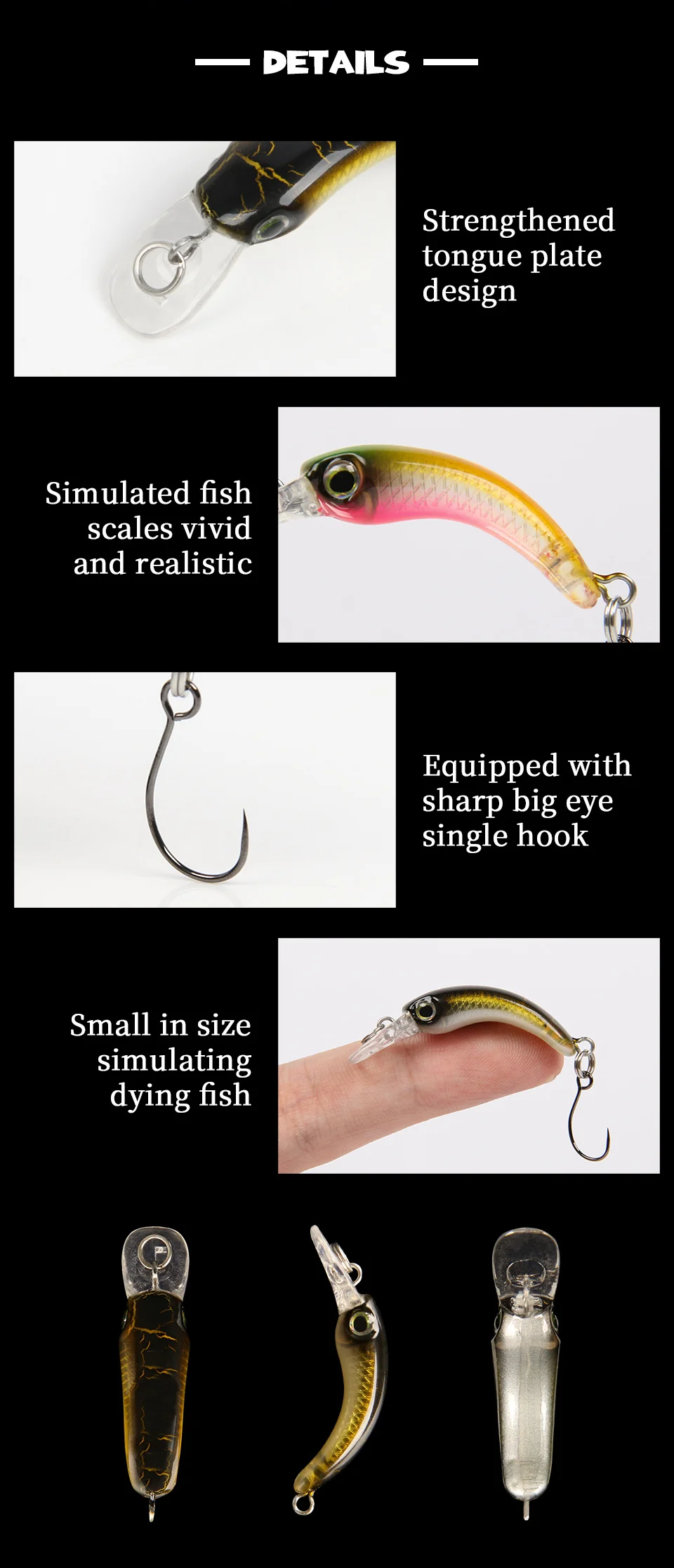 LETOYO Mini Trout Lure 1.2g Floating Minnow Trout Fishing Lure Micro Hard Lures Artificial Bait Wobblers For Trout Bass Perch