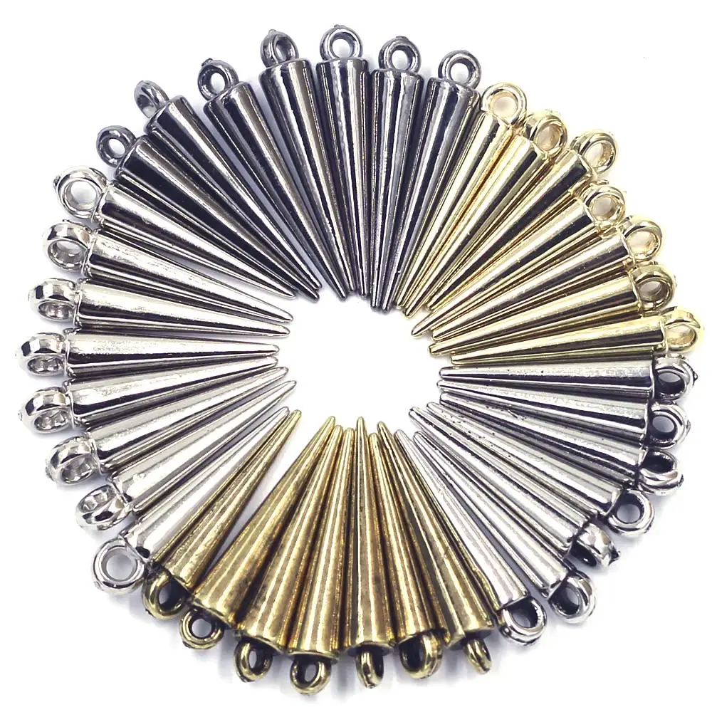 100Pcs Pendants Rivet Studs Spikes Punk Tear Nail Cone Acrylic For Earring Bracelets Jewelry DIY Making Charms Findings 23mm