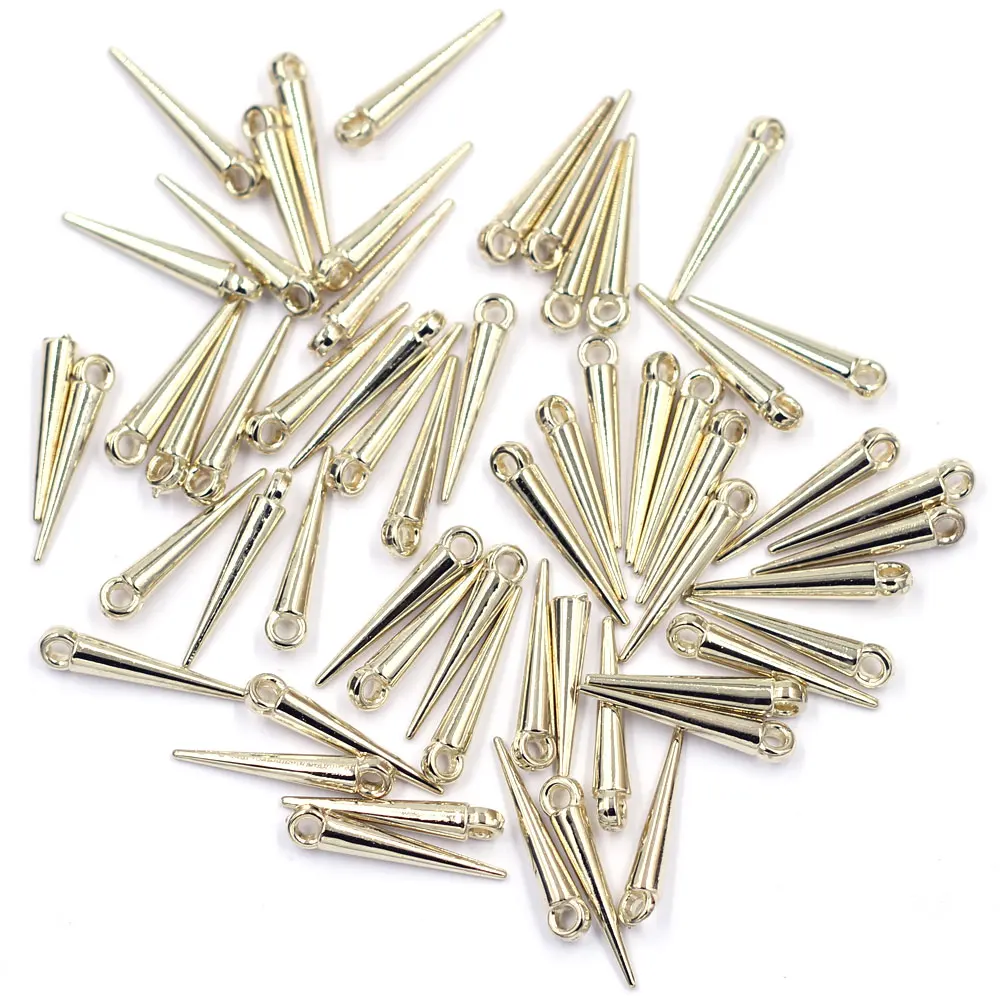 100Pcs Pendants Rivet Studs Spikes Punk Tear Nail Cone Acrylic For Earring Bracelets Jewelry DIY Making Charms Findings 23mm
