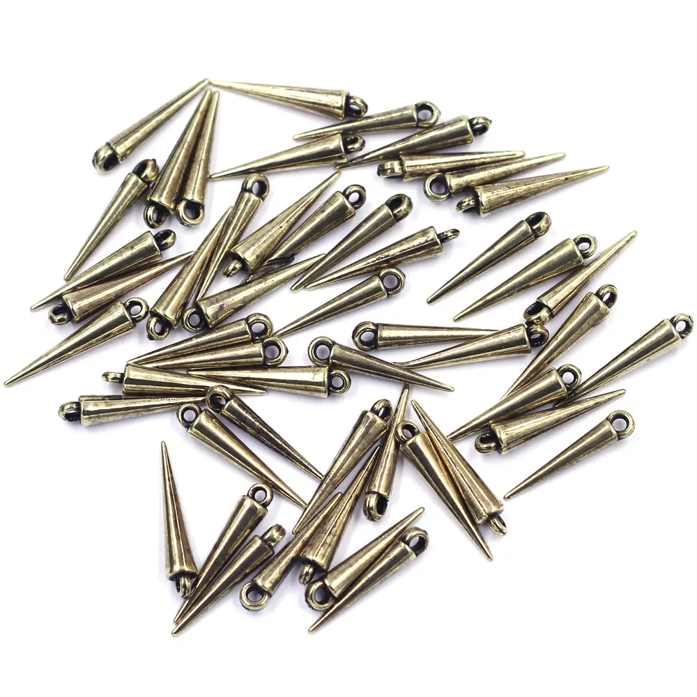 100Pcs Pendants Rivet Studs Spikes Punk Tear Nail Cone Acrylic For Earring Bracelets Jewelry DIY Making Charms Findings 23mm