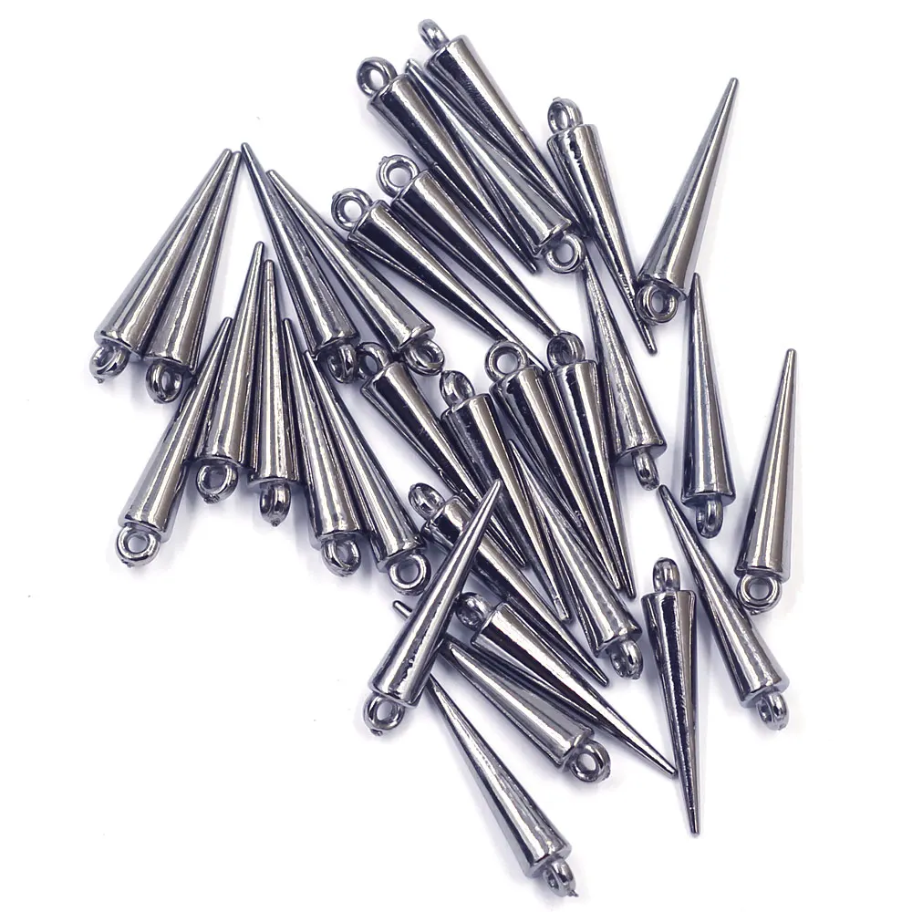 100Pcs Pendants Rivet Studs Spikes Punk Tear Nail Cone Acrylic For Earring Bracelets Jewelry DIY Making Charms Findings 23mm