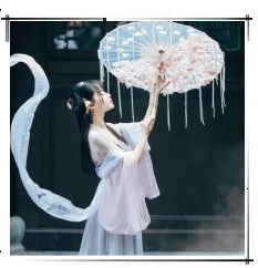 Chinese Dance Performance Lace Umbrella Classical Hanfu Oil Paper Umbrella Fairy Ancient Parasol Paraguas Inverso El Principito