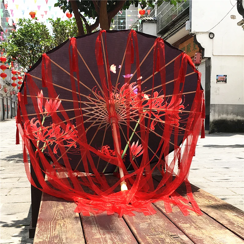 Chinese Dance Performance Lace Umbrella Classical Hanfu Oil Paper Umbrella Fairy Ancient Parasol Paraguas Inverso El Principito