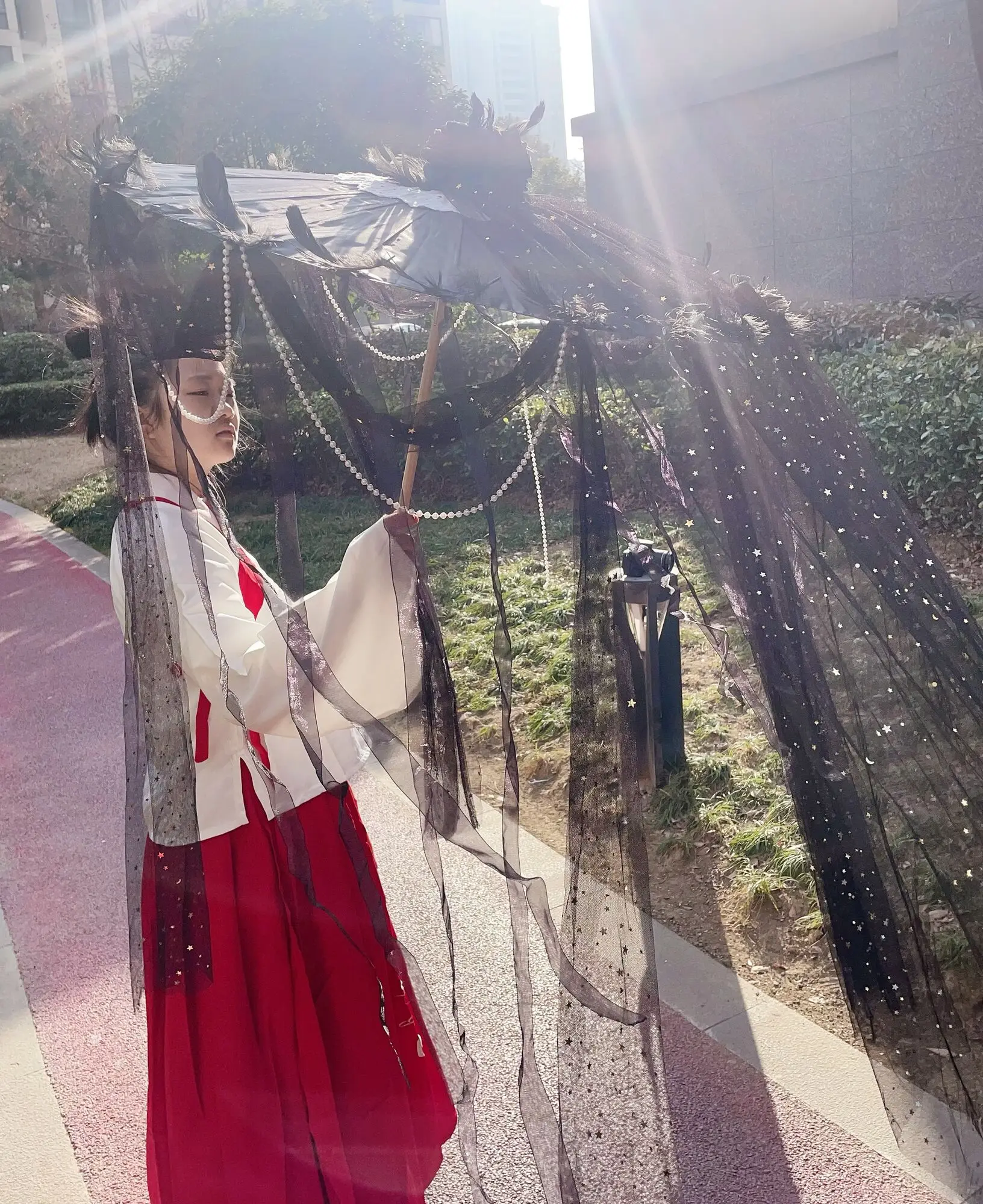 Chinese Dance Performance Lace Umbrella Classical Hanfu Oil Paper Umbrella Fairy Ancient Parasol Paraguas Inverso El Principito