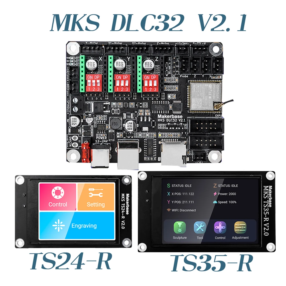 Makerbase MKS DLC32 V2.1 32bits Motherboard Offline Controller WIFI TFT Touch Screen TS24/TS35-R For Laser Engraving Machine