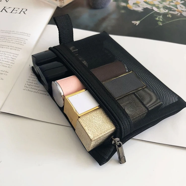Women Mesh Cosmetic Bag Travel Storage Makeup Bag Organizer Female Make Up Pouch Portable Small Large Toiletry Beauty Case