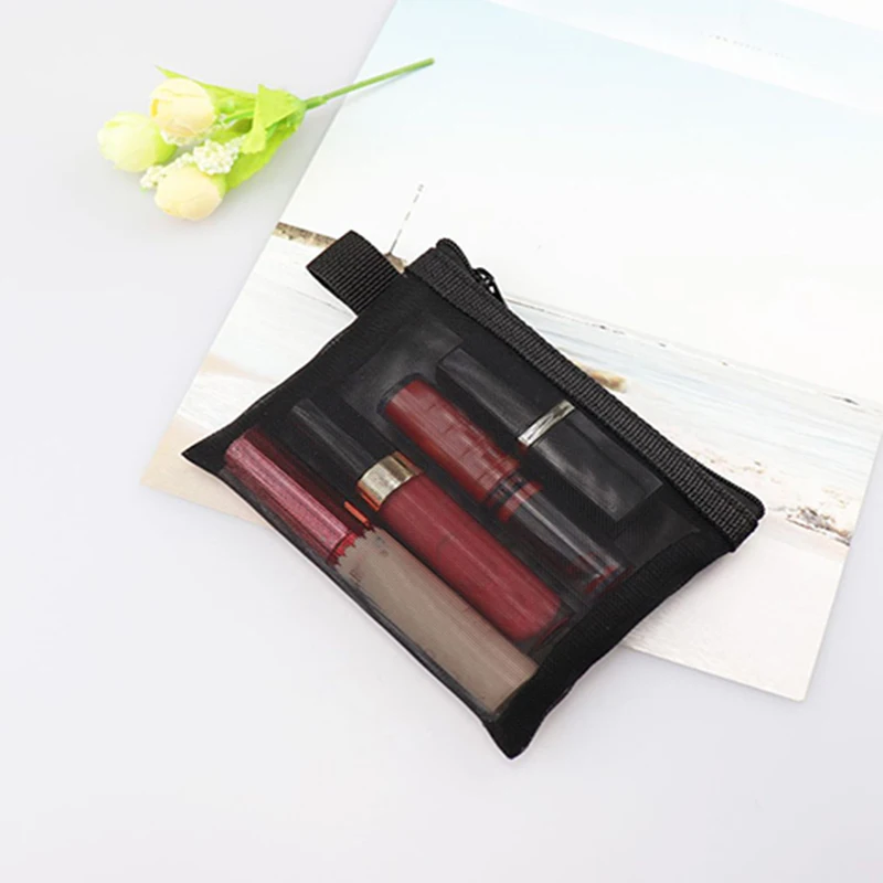 Women Mesh Cosmetic Bag Travel Storage Makeup Bag Organizer Female Make Up Pouch Portable Small Large Toiletry Beauty Case