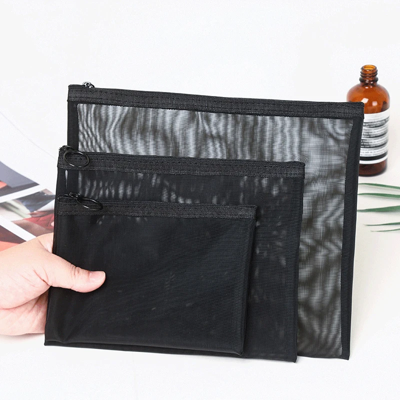 Women Mesh Cosmetic Bag Travel Storage Makeup Bag Organizer Female Make Up Pouch Portable Small Large Toiletry Beauty Case