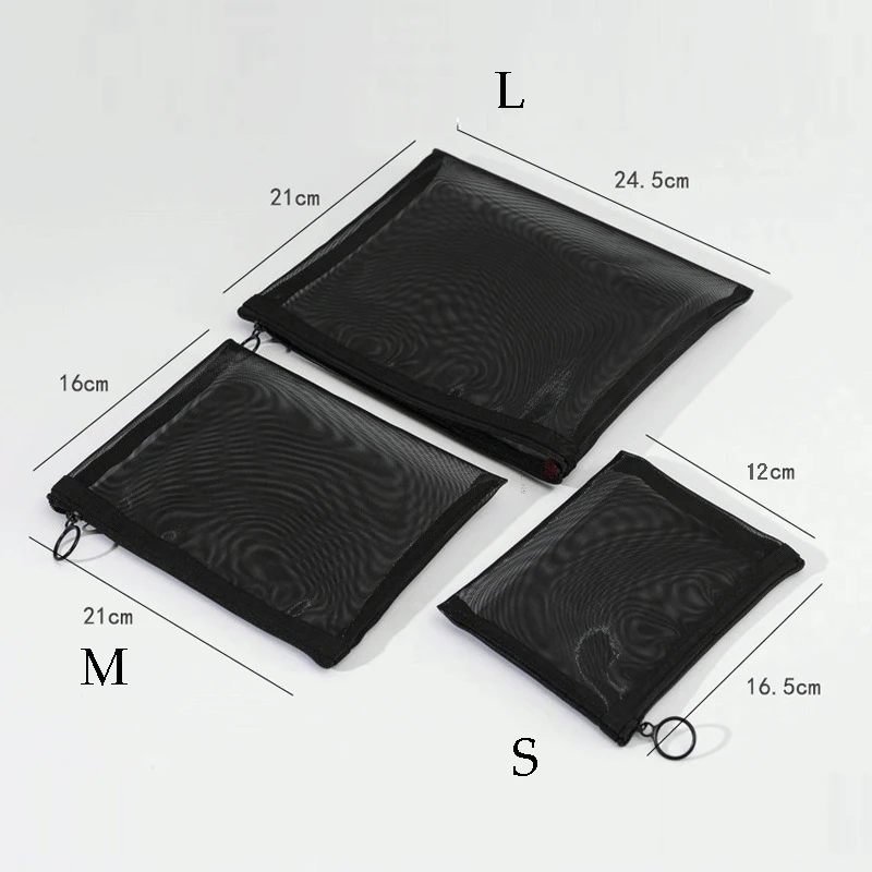 Women Mesh Cosmetic Bag Travel Storage Makeup Bag Organizer Female Make Up Pouch Portable Small Large Toiletry Beauty Case