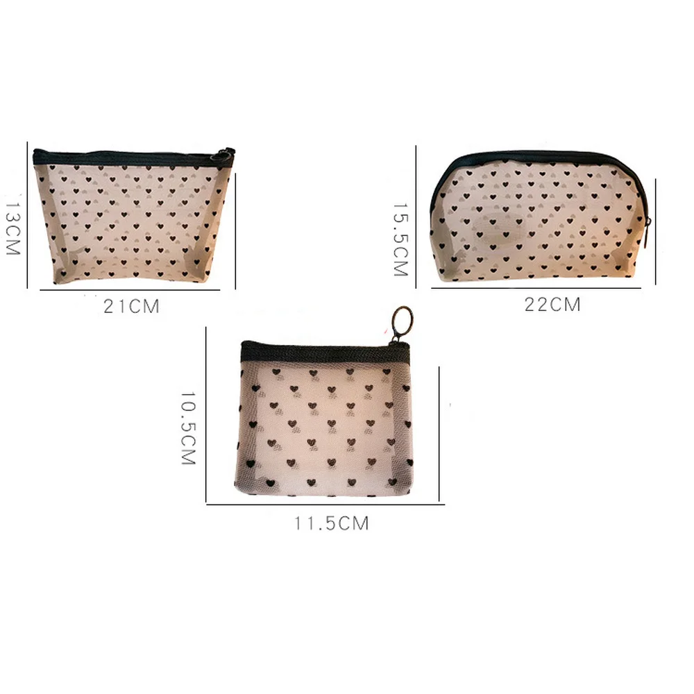 Women Mesh Cosmetic Bag Travel Storage Makeup Bag Organizer Female Make Up Pouch Portable Small Large Toiletry Beauty Case
