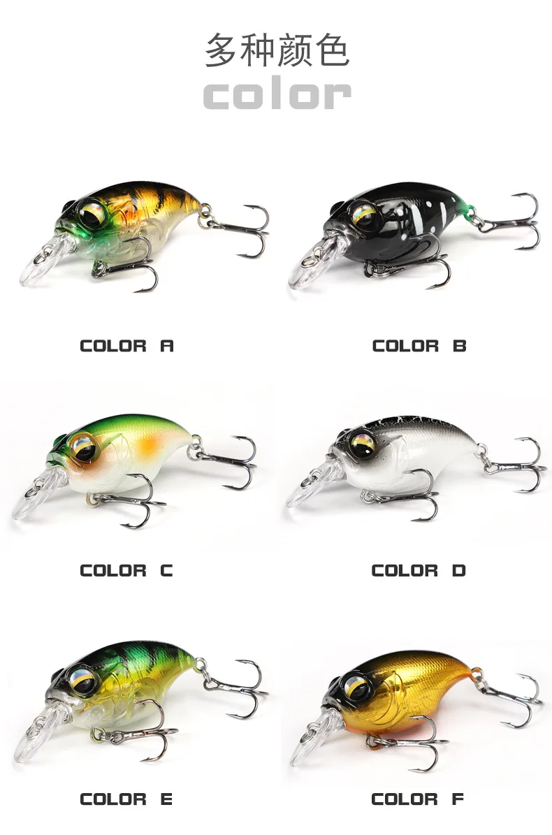 New Crankbait Wobblers Lure 38mm/8g 48mm/11g High Quality Hooks 10 Different Colors Artificial Bait Hard Fishing Cranks