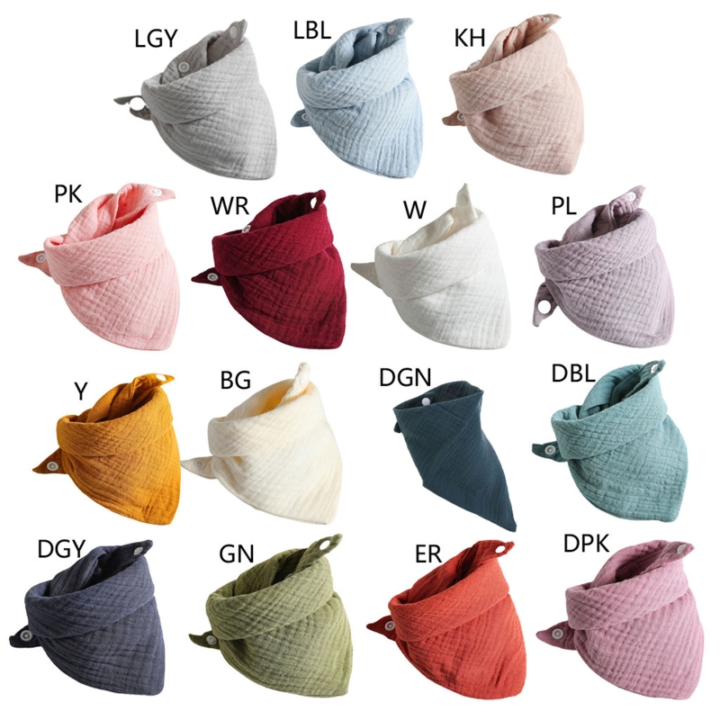 5Pcs Baby Feeding Drool Bibs Saliva Towel for TRIANGLE Scarf Bandana Soft Cotton Bib Adjustable  Button Burp Cloth for Boys