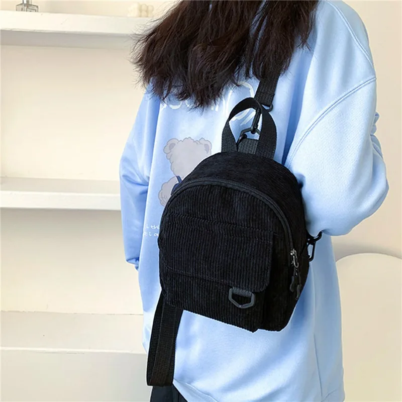 Mini Backpack Square Bag Korean Version Fashionable Sweet Shoulder Bag Female's Schoolbag Stylish Simple Crossbody Bag Casual