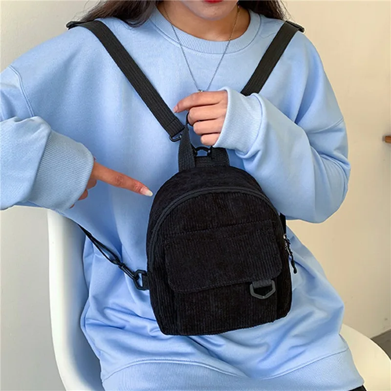 Mini Backpack Square Bag Korean Version Fashionable Sweet Shoulder Bag Female's Schoolbag Stylish Simple Crossbody Bag Casual