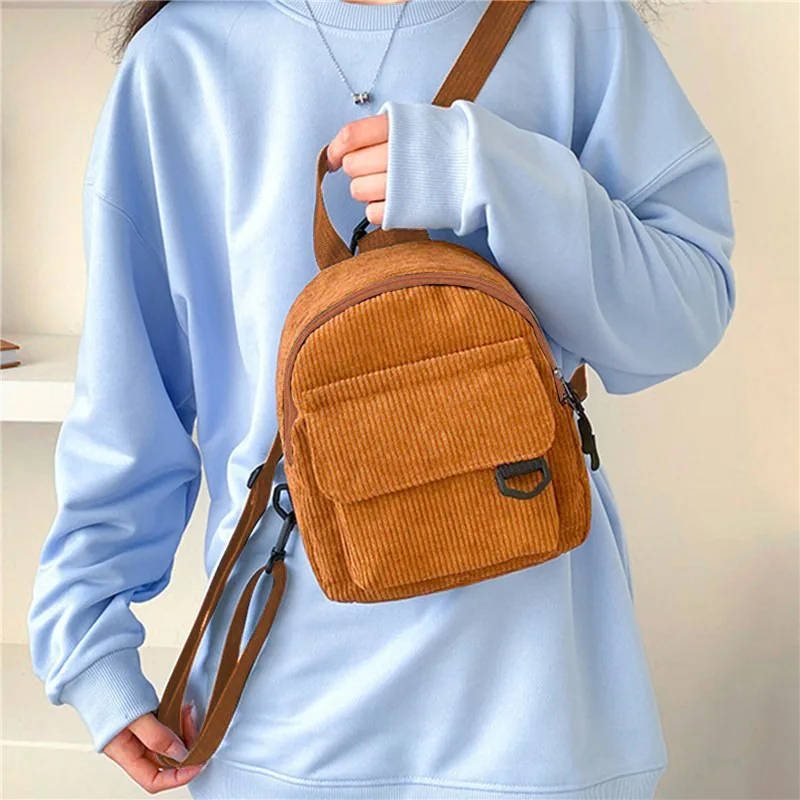 Mini Backpack Square Bag Korean Version Fashionable Sweet Shoulder Bag Female's Schoolbag Stylish Simple Crossbody Bag Casual