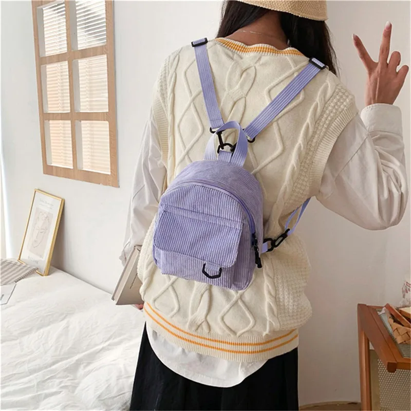 Mini Backpack Square Bag Korean Version Fashionable Sweet Shoulder Bag Female's Schoolbag Stylish Simple Crossbody Bag Casual