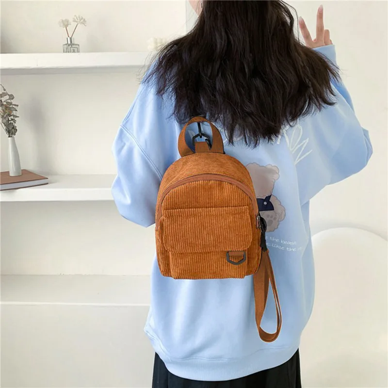 Mini Backpack Square Bag Korean Version Fashionable Sweet Shoulder Bag Female's Schoolbag Stylish Simple Crossbody Bag Casual