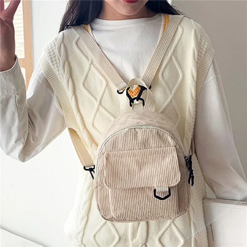 Mini Backpack Square Bag Korean Version Fashionable Sweet Shoulder Bag Female's Schoolbag Stylish Simple Crossbody Bag Casual
