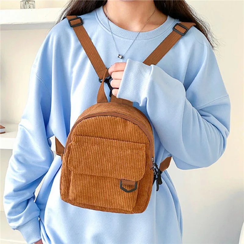 Mini Backpack Square Bag Korean Version Fashionable Sweet Shoulder Bag Female's Schoolbag Stylish Simple Crossbody Bag Casual