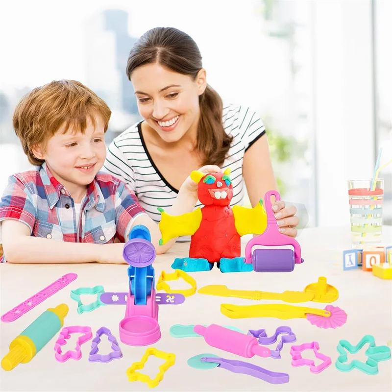 Playdough Tools Accessories for Kids Plastic Plasticene Toys with Animal Cutters Play Dough Mold Set Children Puzzle Party Faovr