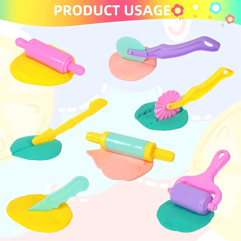 Playdough Tools Accessories for Kids Plastic Plasticene Toys with Animal Cutters Play Dough Mold Set Children Puzzle Party Faovr